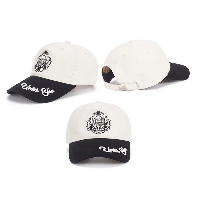 Men's White Black Embroidered Baseball Cap with Royal Crown Design - Image 4