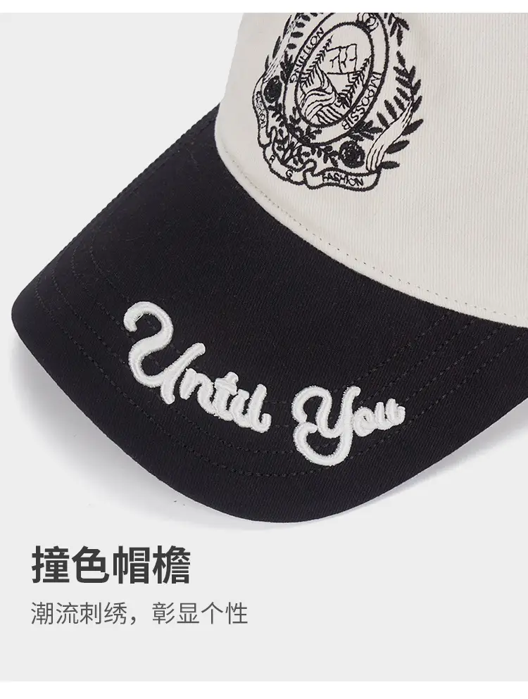Men's White Black Embroidered Baseball Cap with Royal Crown Design — feature 5