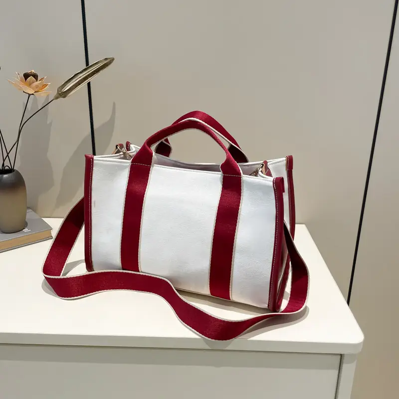 2024 Winter Korean Style Canvas Bags Large Capacity Contrast Tote - Image 7