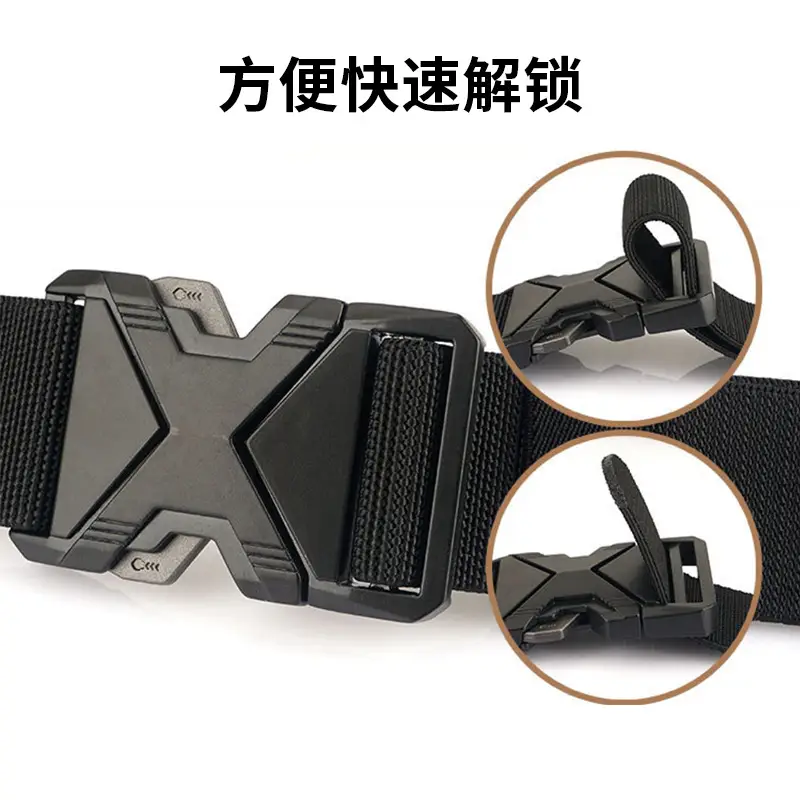 Men's Gray Tactical Nylon Belt with Quick-Release Buckle - Image 4
