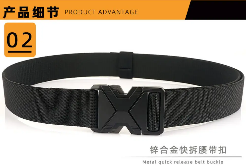 Men's Gray Tactical Nylon Belt with Quick-Release Buckle — feature 11