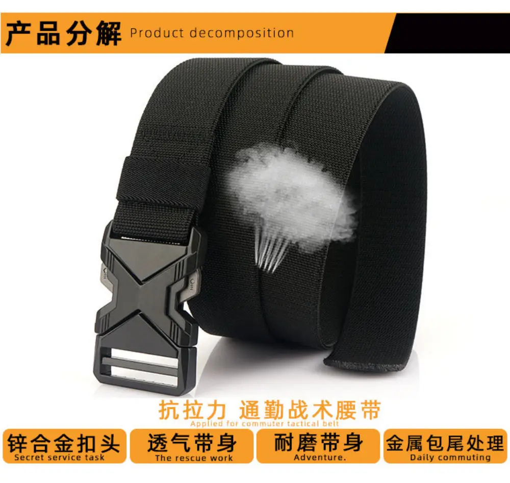 Men's Gray Tactical Nylon Belt with Quick-Release Buckle — feature 15