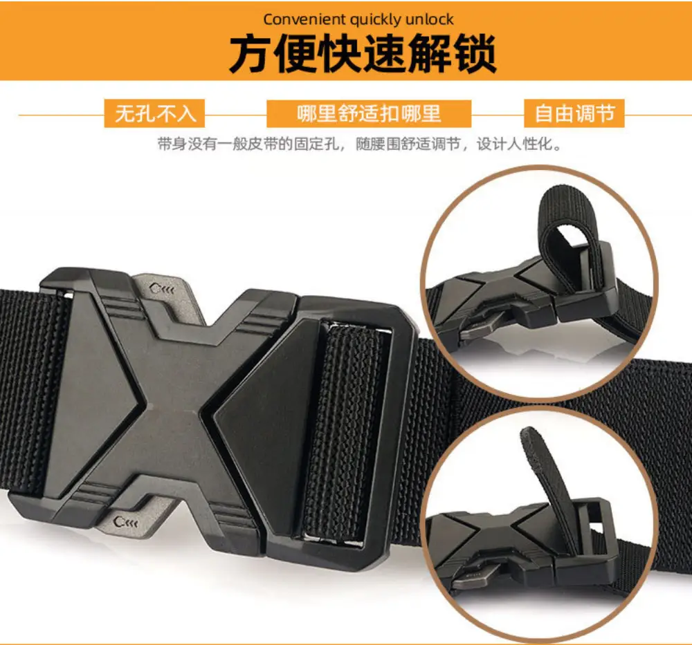 Men's Gray Tactical Nylon Belt with Quick-Release Buckle — feature 6