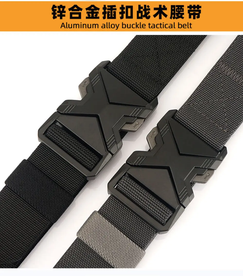 Men's Gray Tactical Nylon Belt with Quick-Release Buckle — feature 8