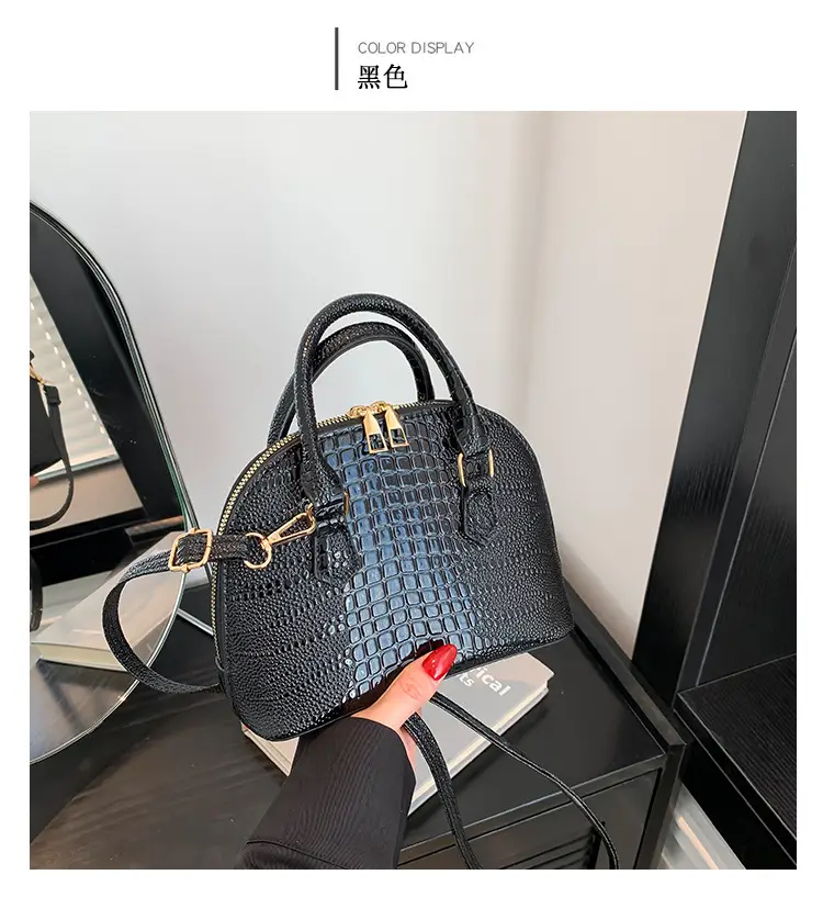 Women's White Croc Leather Shoulder Bag 2024 — feature 10