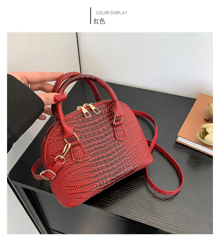 Women's White Croc Leather Shoulder Bag 2024 — feature 12