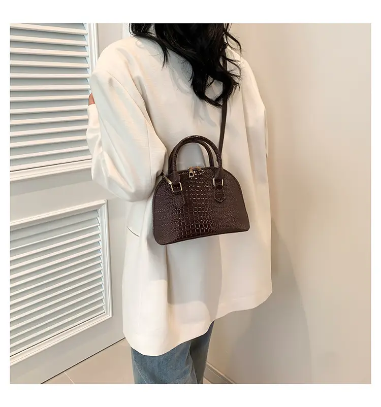 Women's White Croc Leather Shoulder Bag 2024 — feature 16