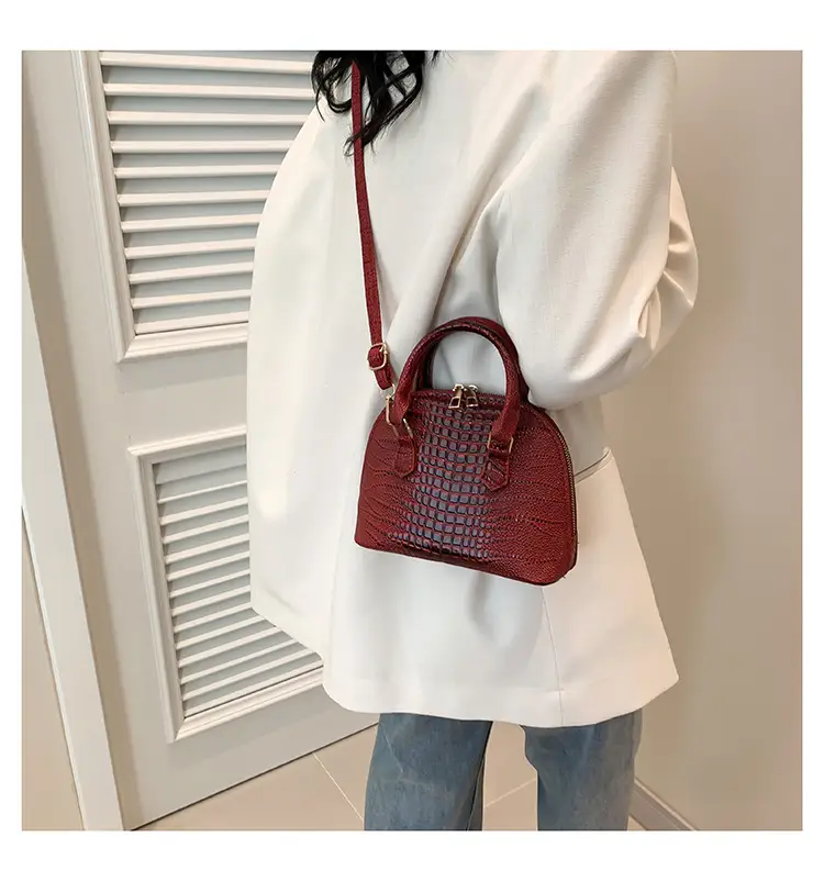 Women's White Croc Leather Shoulder Bag 2024 — feature 17