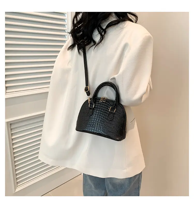 Women's White Croc Leather Shoulder Bag 2024 — feature 19