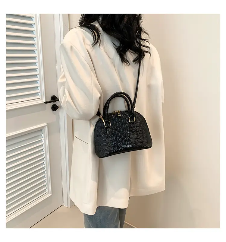 Women's White Croc Leather Shoulder Bag 2024 — feature 20