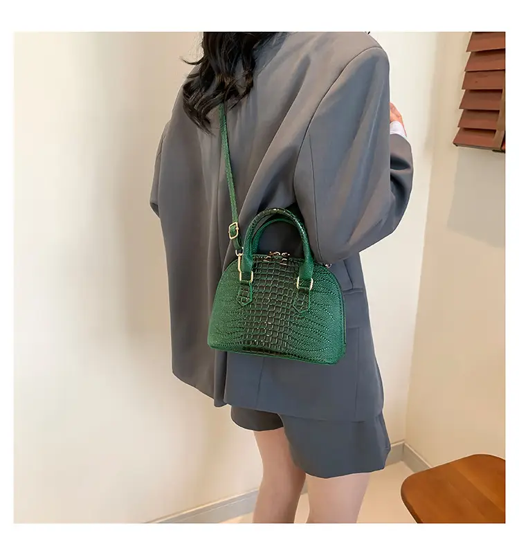 Women's White Croc Leather Shoulder Bag 2024 — feature 23