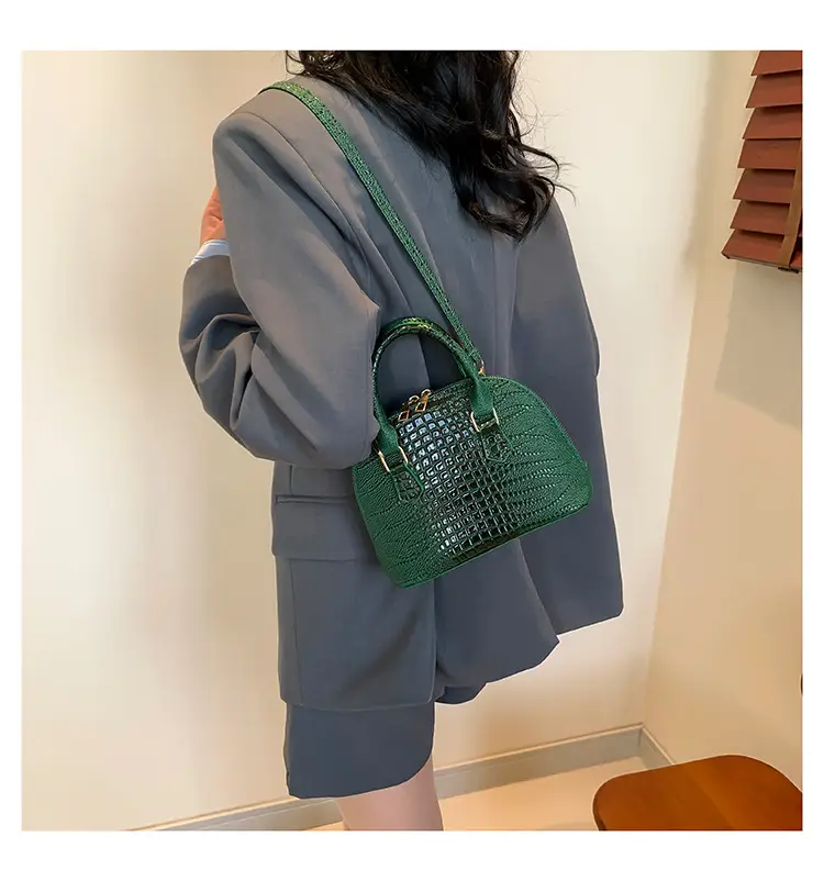 Women's White Croc Leather Shoulder Bag 2024 — feature 24