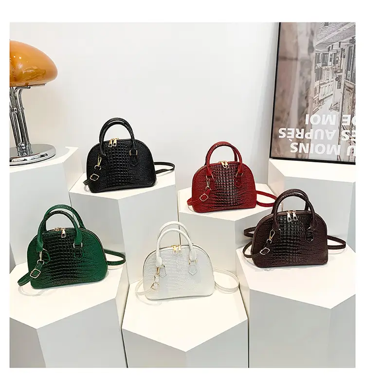 Women's White Croc Leather Shoulder Bag 2024 — feature 25