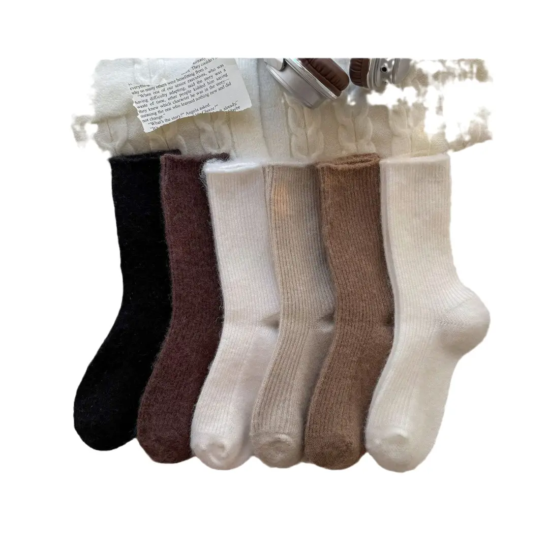 Wool socks children's autumn and winter Maillard socks padded warm cashmere stockings winter Birkenneth shoes piled socks