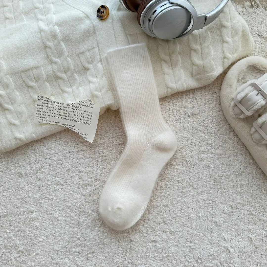 Wool socks children's autumn and winter Maillard socks padded warm cashmere stockings winter Birkenneth shoes piled socks — feature 21