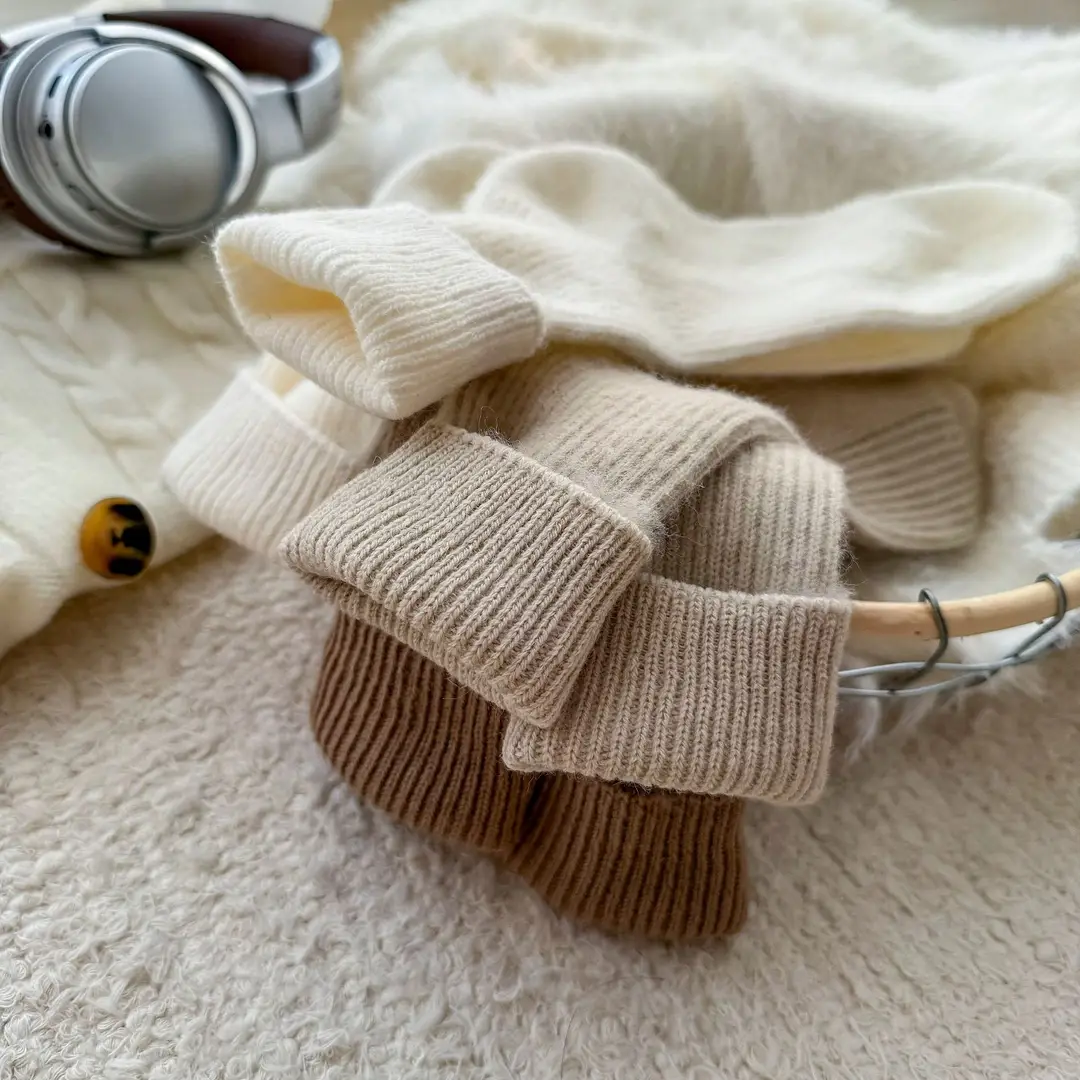 Wool socks children's autumn and winter Maillard socks padded warm cashmere stockings winter Birkenneth shoes piled socks — feature 24
