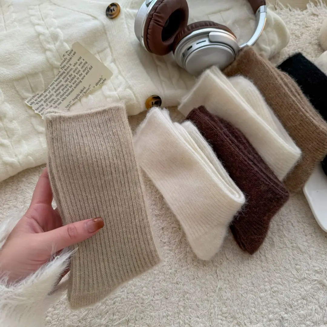 Wool socks children's autumn and winter Maillard socks padded warm cashmere stockings winter Birkenneth shoes piled socks — feature 27