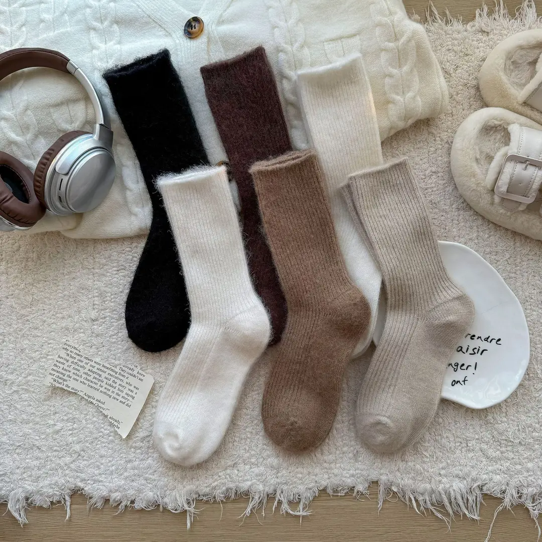 Wool socks children's autumn and winter Maillard socks padded warm cashmere stockings winter Birkenneth shoes piled socks — feature 28