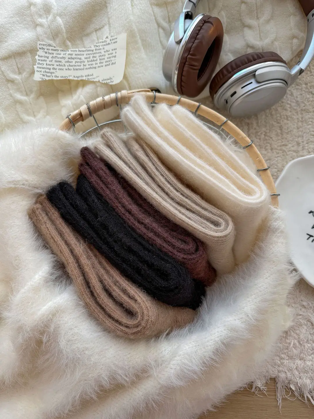 Wool socks children's autumn and winter Maillard socks padded warm cashmere stockings winter Birkenneth shoes piled socks — feature 30
