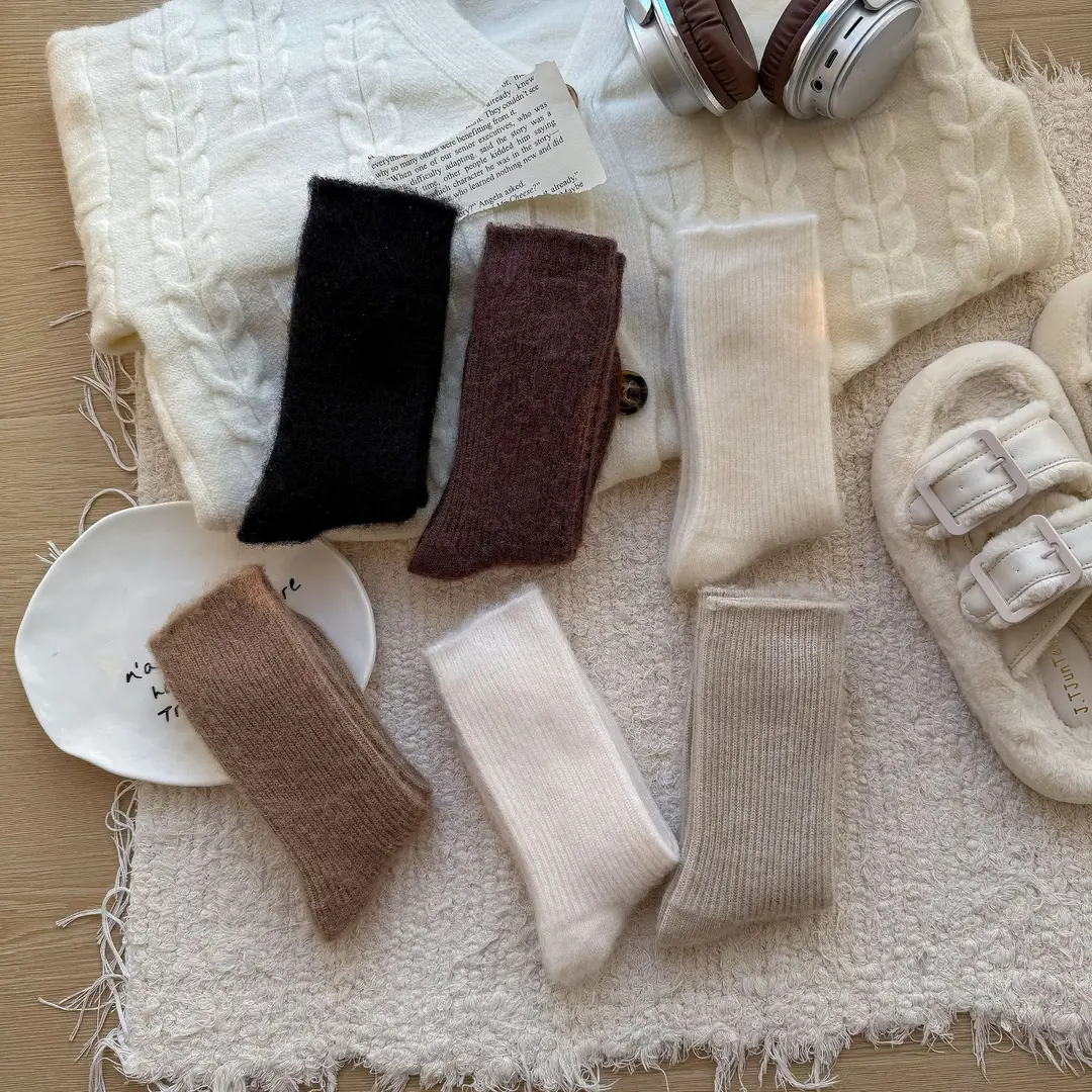 Wool socks children's autumn and winter Maillard socks padded warm cashmere stockings winter Birkenneth shoes piled socks — feature 31