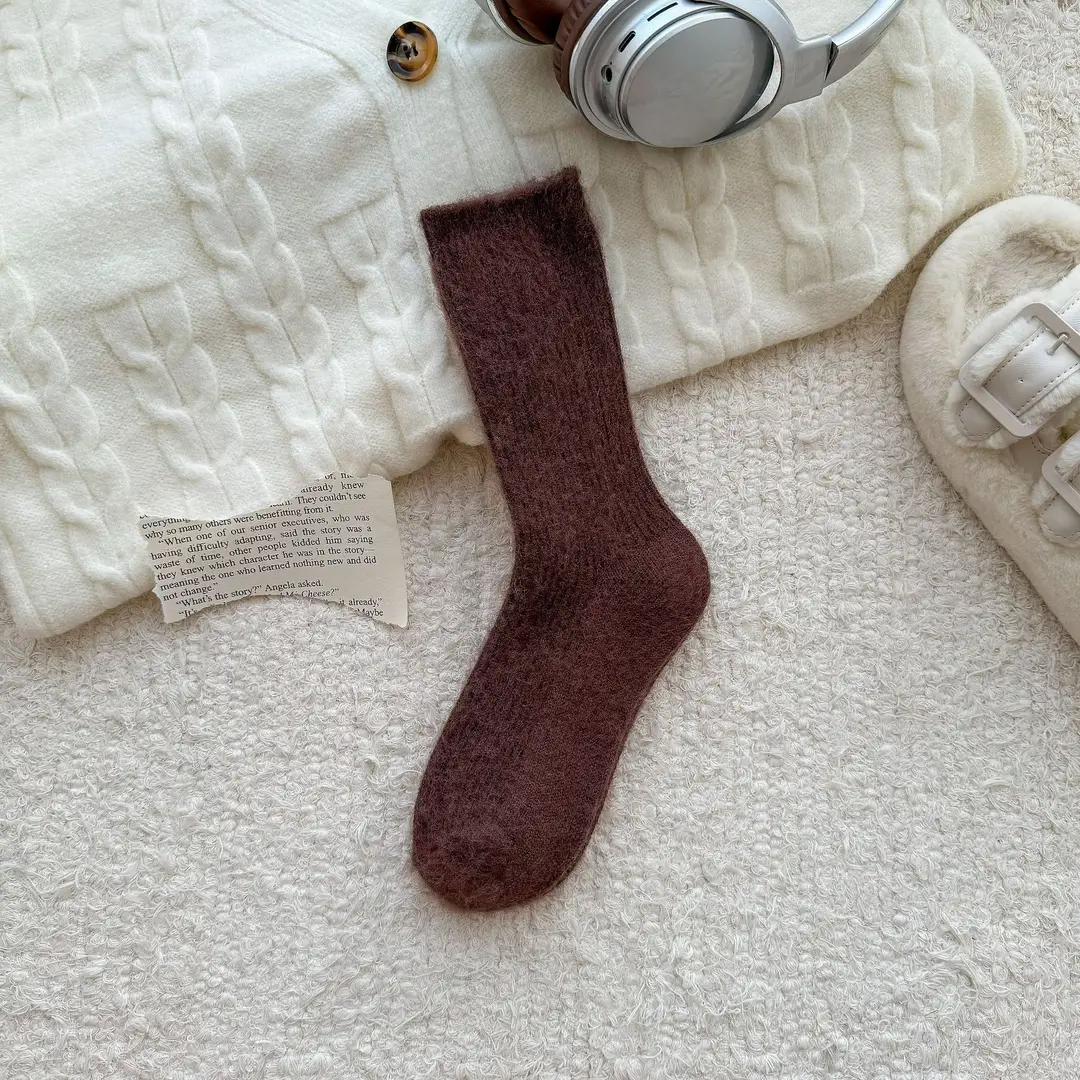 Wool socks children's autumn and winter Maillard socks padded warm cashmere stockings winter Birkenneth shoes piled socks