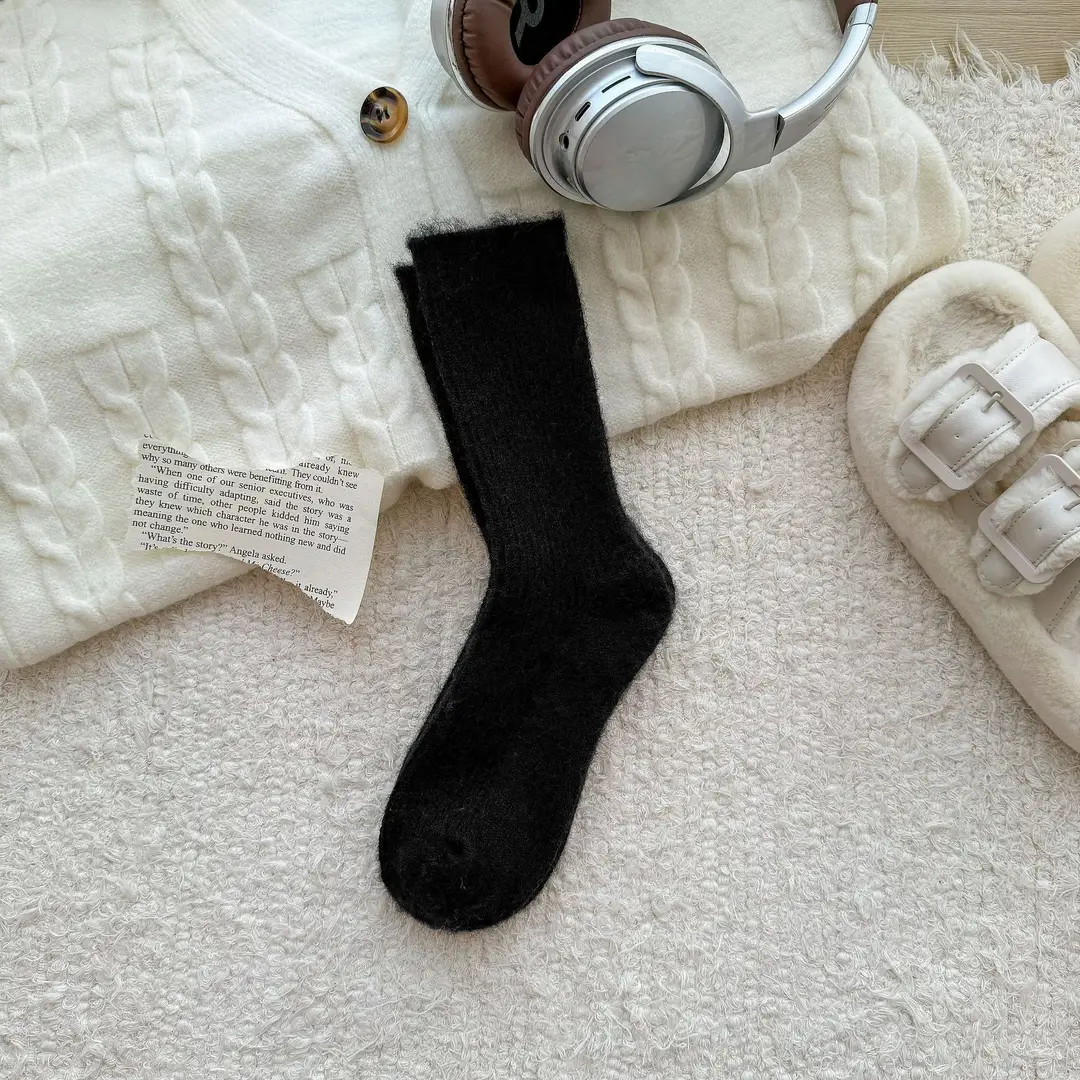 Wool socks children's autumn and winter Maillard socks padded warm cashmere stockings winter Birkenneth shoes piled socks