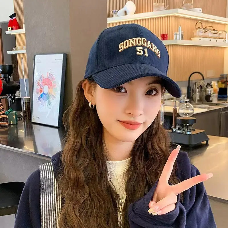Korean-style Embroidered Baseball Cap Women Winter Casual