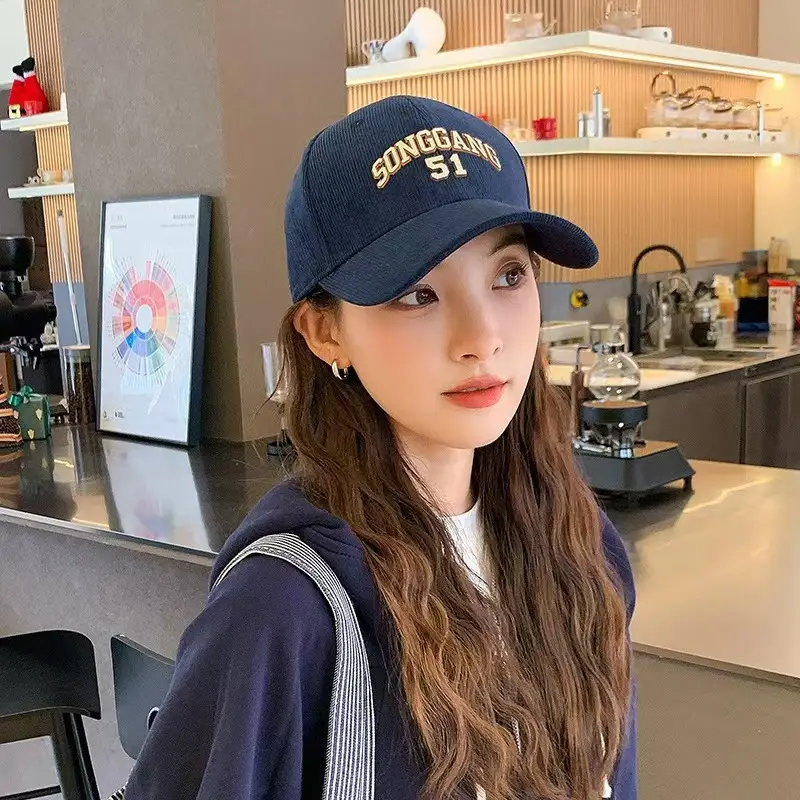Korean-style Embroidered Baseball Cap Women Winter Casual