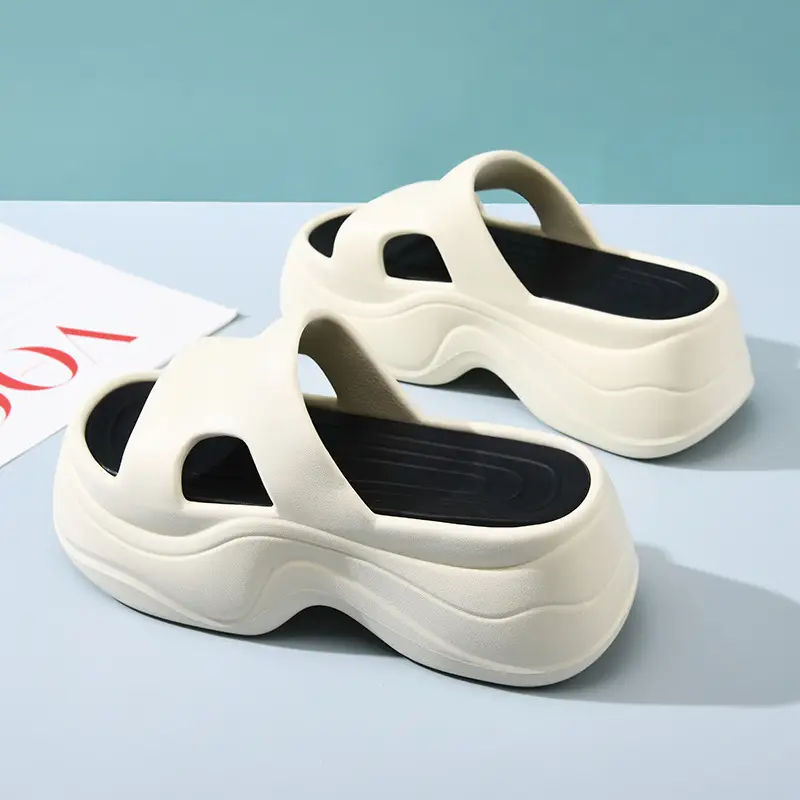 Thick-soled height-increasing slippers EVA women's summer non-slip breathable one-word slipper high-end wear-resistant non-smelly feet sandals - Image 5