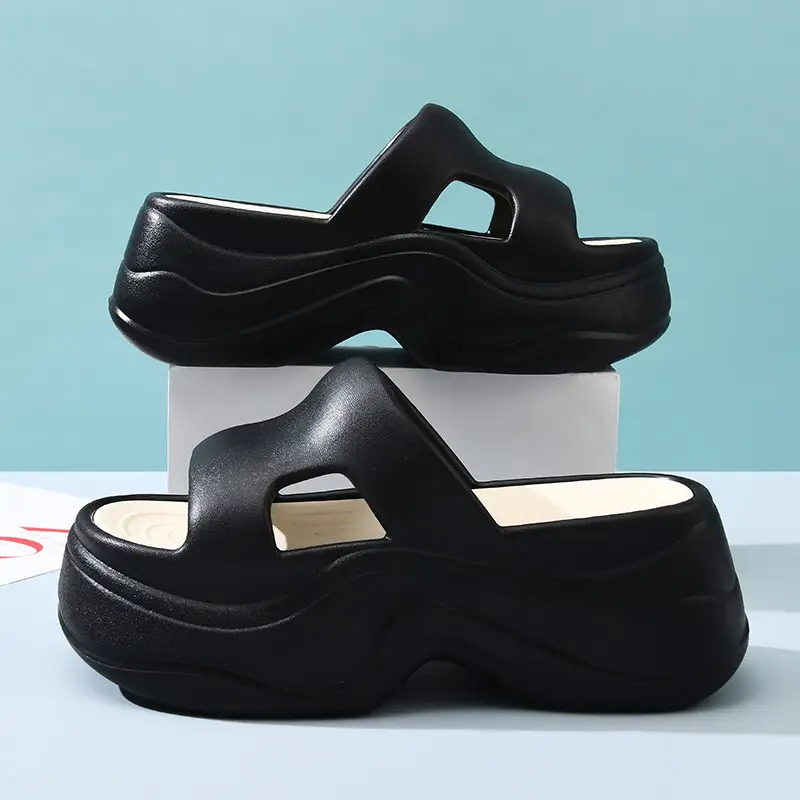 Thick-soled height-increasing slippers EVA women's summer non-slip breathable one-word slipper high-end wear-resistant non-smelly feet sandals - Image 6