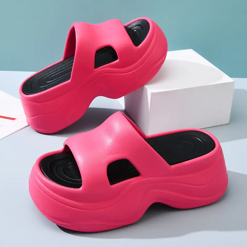 Thick-soled height-increasing slippers EVA women's summer non-slip breathable one-word slipper high-end wear-resistant non-smelly feet sandals - Image 7