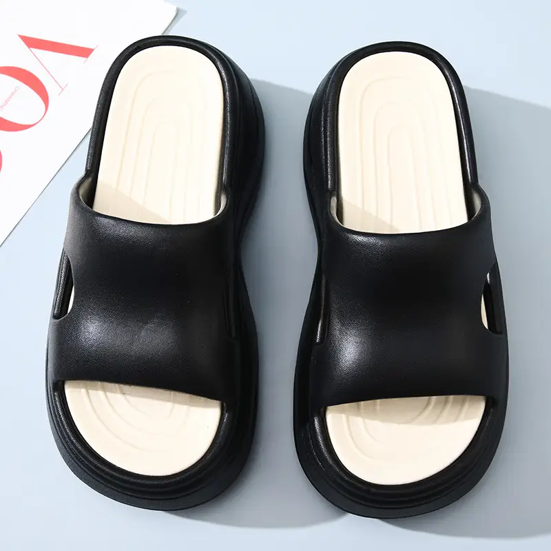 Thick-soled height-increasing slippers EVA women's summer non-slip breathable one-word slipper high-end wear-resistant non-smelly feet sandals - Image 2