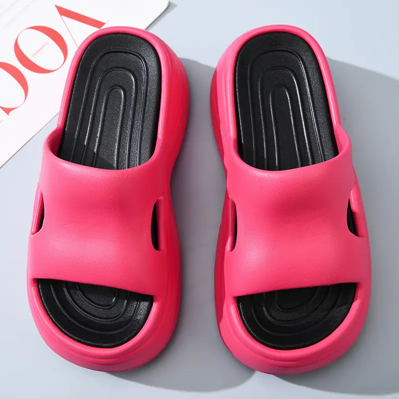 Thick-soled height-increasing slippers EVA women's summer non-slip breathable one-word slipper high-end wear-resistant non-smelly feet sandals - Image 3