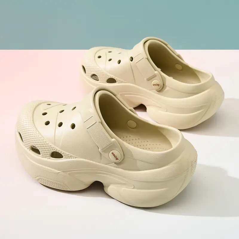 Hole Shoes Women's Summer Wear Wear-resistant Thick-soled Slippers Height-increasing EVA Baotou Odor-proof Anti-slip Shoe-feeling Beach Sandals - Image 6