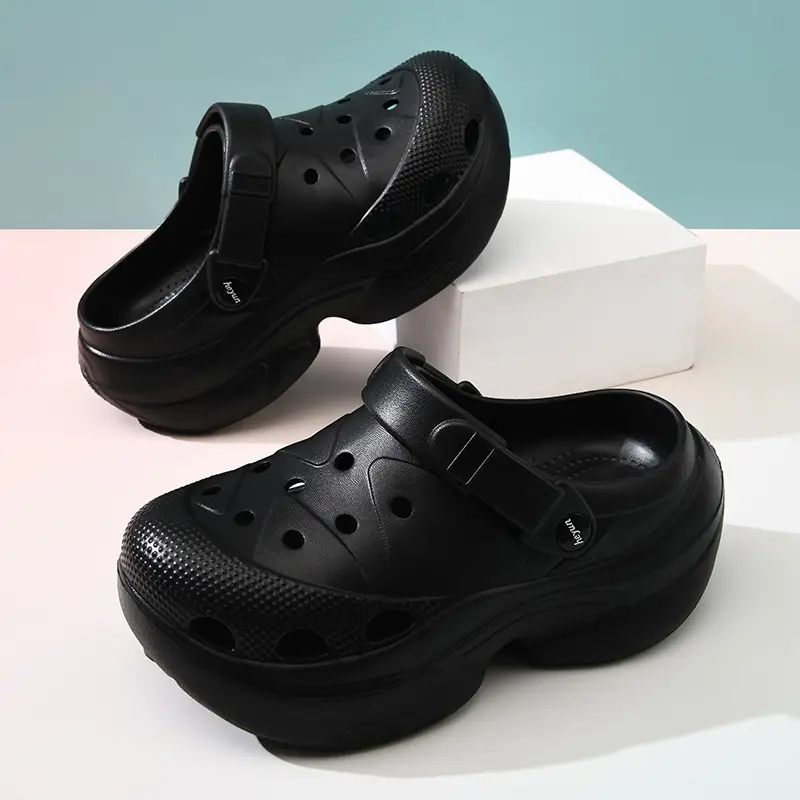Hole Shoes Women's Summer Wear Wear-resistant Thick-soled Slippers Height-increasing EVA Baotou Odor-proof Anti-slip Shoe-feeling Beach Sandals - Image 8