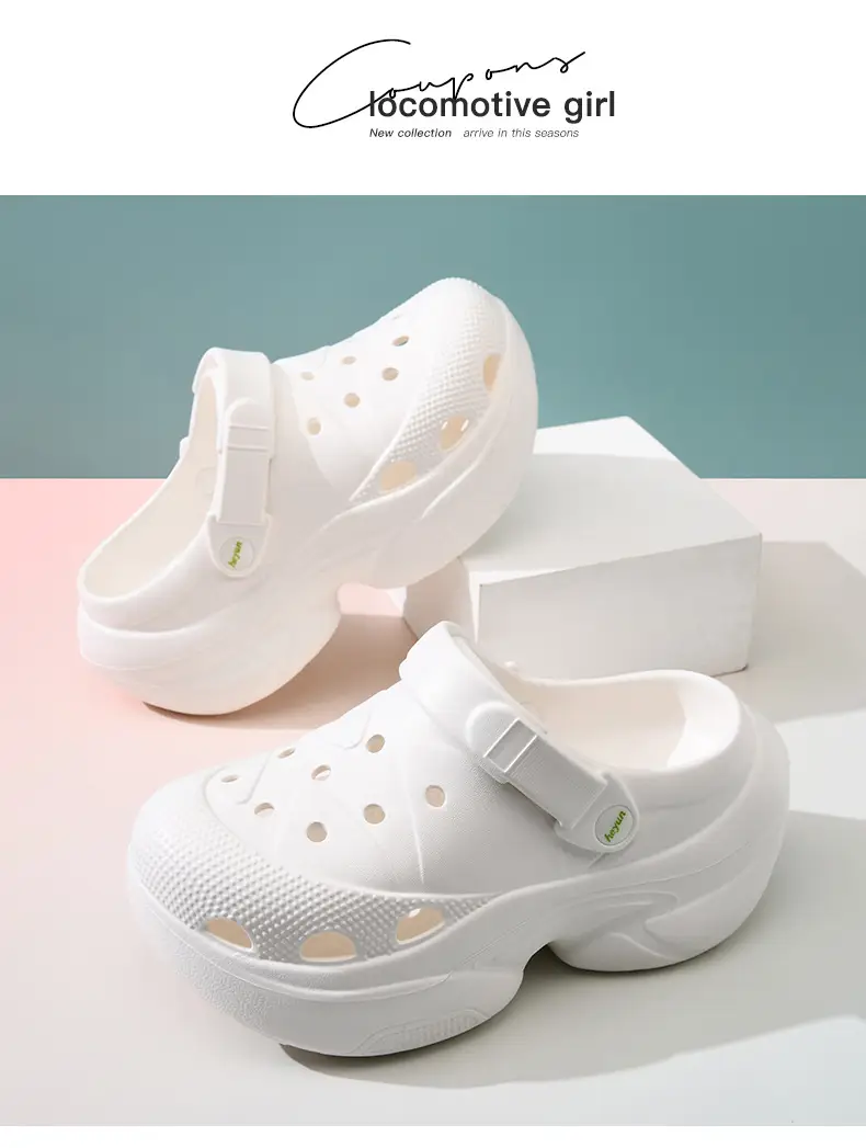 Hole Shoes Women's Summer Wear Wear-resistant Thick-soled Slippers Height-increasing EVA Baotou Odor-proof Anti-slip Shoe-feeling Beach Sandals — feature 12