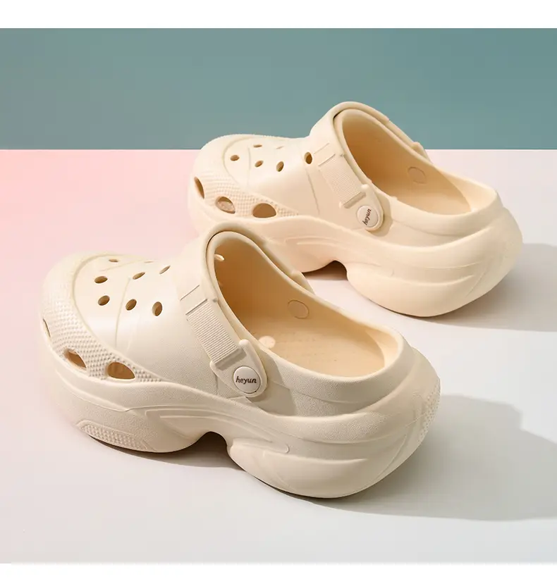 Hole Shoes Women's Summer Wear Wear-resistant Thick-soled Slippers Height-increasing EVA Baotou Odor-proof Anti-slip Shoe-feeling Beach Sandals — feature 14