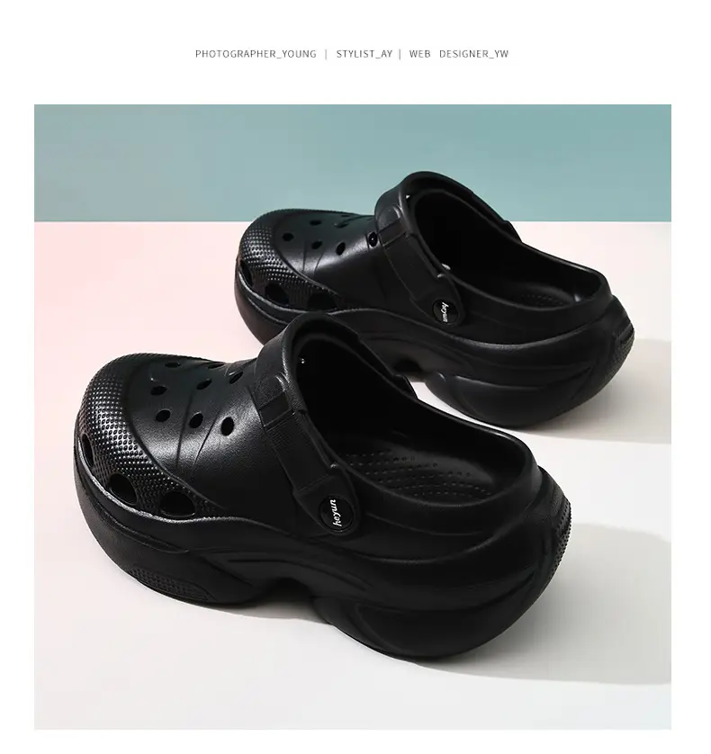 Hole Shoes Women's Summer Wear Wear-resistant Thick-soled Slippers Height-increasing EVA Baotou Odor-proof Anti-slip Shoe-feeling Beach Sandals — feature 16