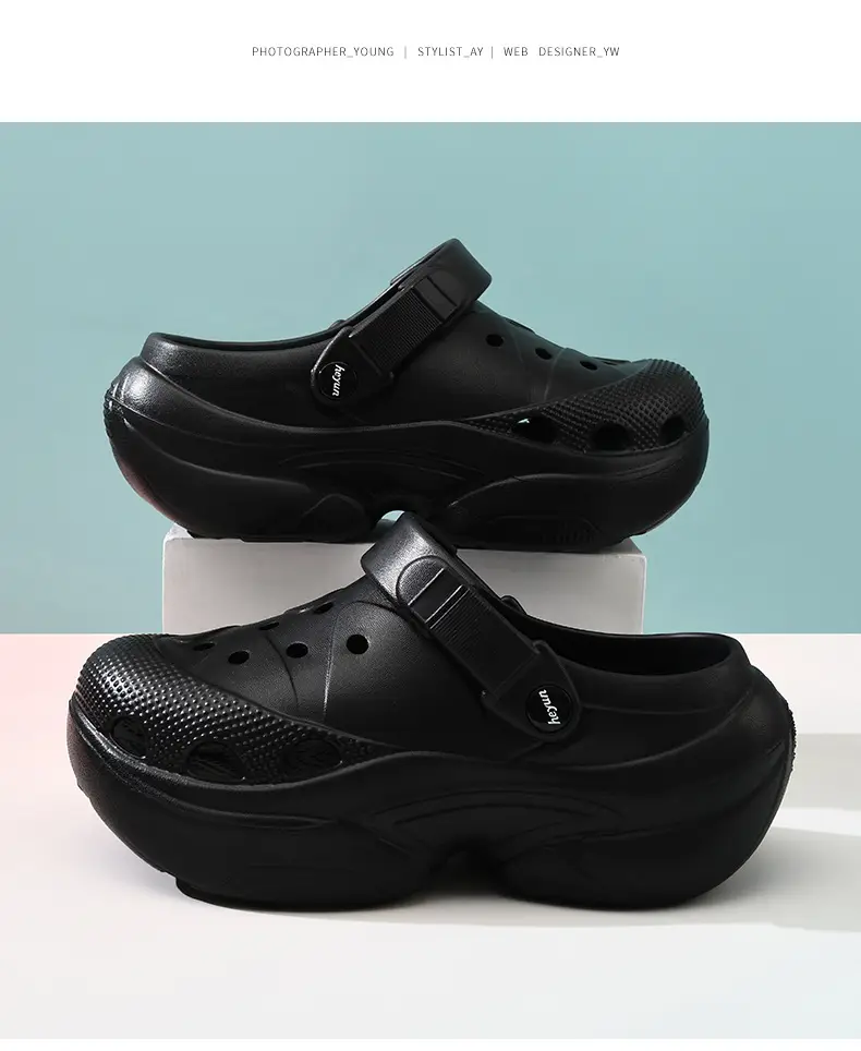 Hole Shoes Women's Summer Wear Wear-resistant Thick-soled Slippers Height-increasing EVA Baotou Odor-proof Anti-slip Shoe-feeling Beach Sandals — feature 17