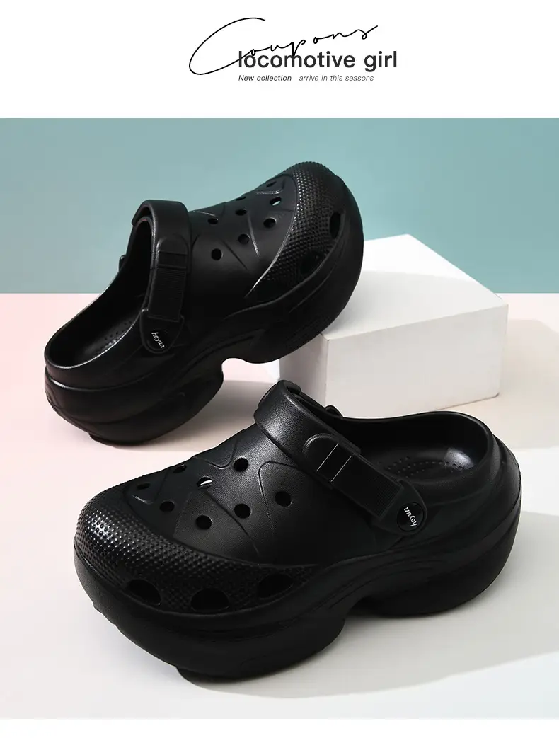 Hole Shoes Women's Summer Wear Wear-resistant Thick-soled Slippers Height-increasing EVA Baotou Odor-proof Anti-slip Shoe-feeling Beach Sandals — feature 18