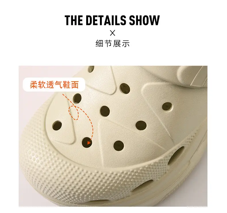 Hole Shoes Women's Summer Wear Wear-resistant Thick-soled Slippers Height-increasing EVA Baotou Odor-proof Anti-slip Shoe-feeling Beach Sandals — feature 5