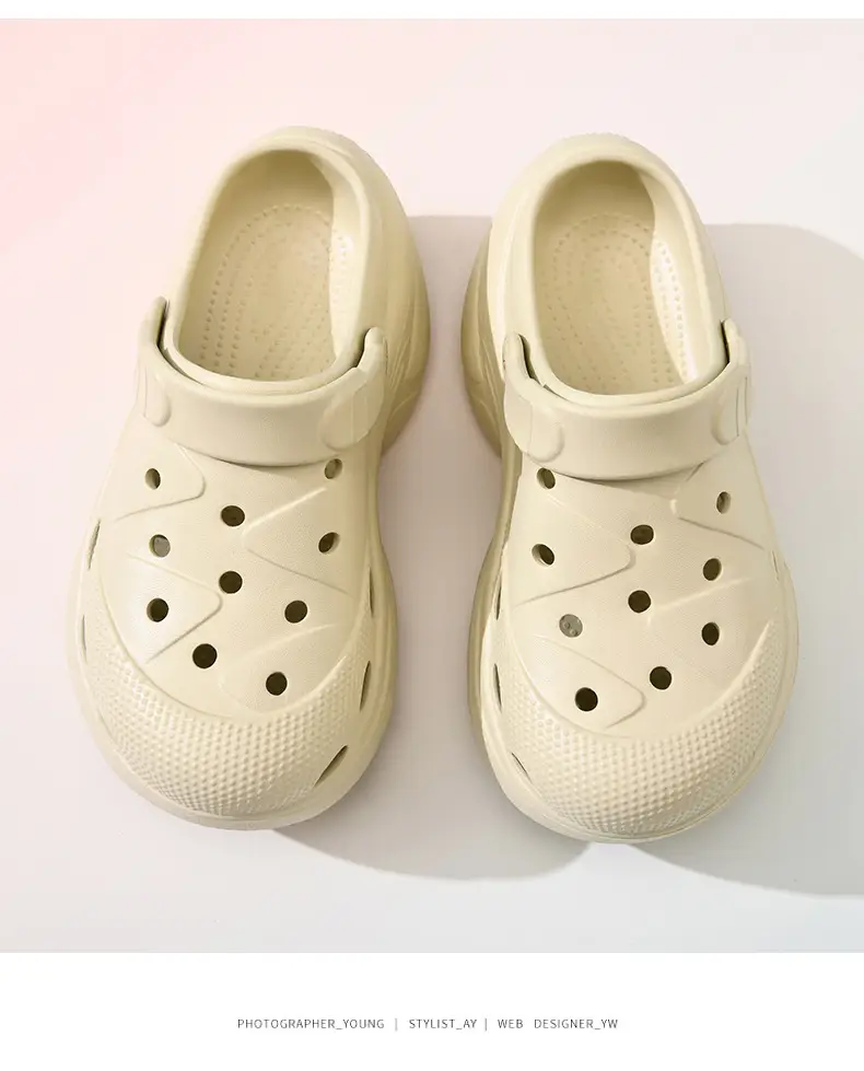 Hole Shoes Women's Summer Wear Wear-resistant Thick-soled Slippers Height-increasing EVA Baotou Odor-proof Anti-slip Shoe-feeling Beach Sandals — feature 9