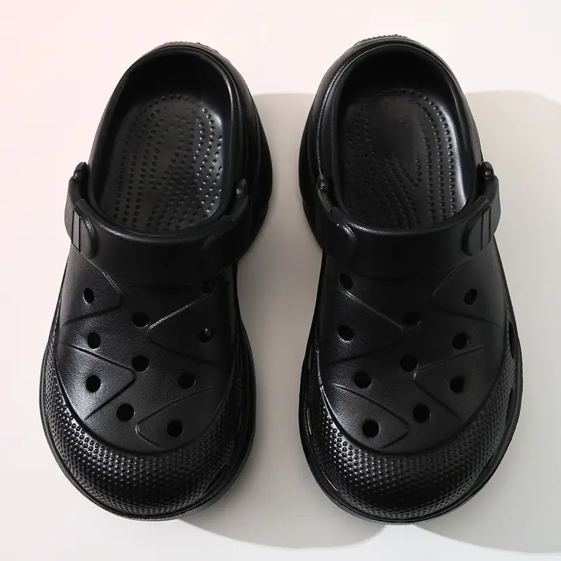 Hole Shoes Women's Summer Wear Wear-resistant Thick-soled Slippers Height-increasing EVA Baotou Odor-proof Anti-slip Shoe-feeling Beach Sandals - Image 2