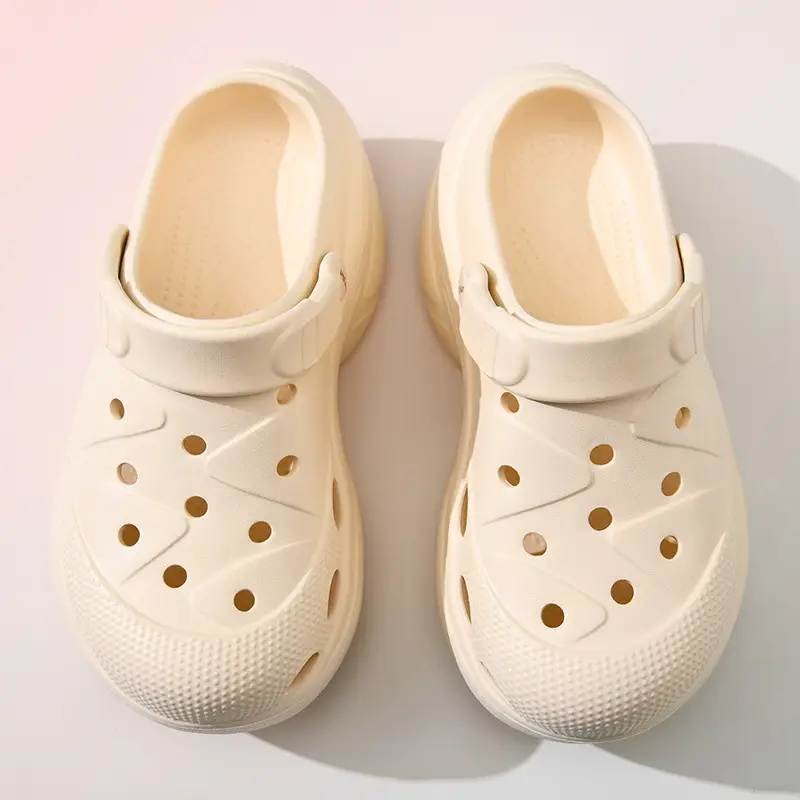 Hole Shoes Women's Summer Wear Wear-resistant Thick-soled Slippers Height-increasing EVA Baotou Odor-proof Anti-slip Shoe-feeling Beach Sandals - Image 4