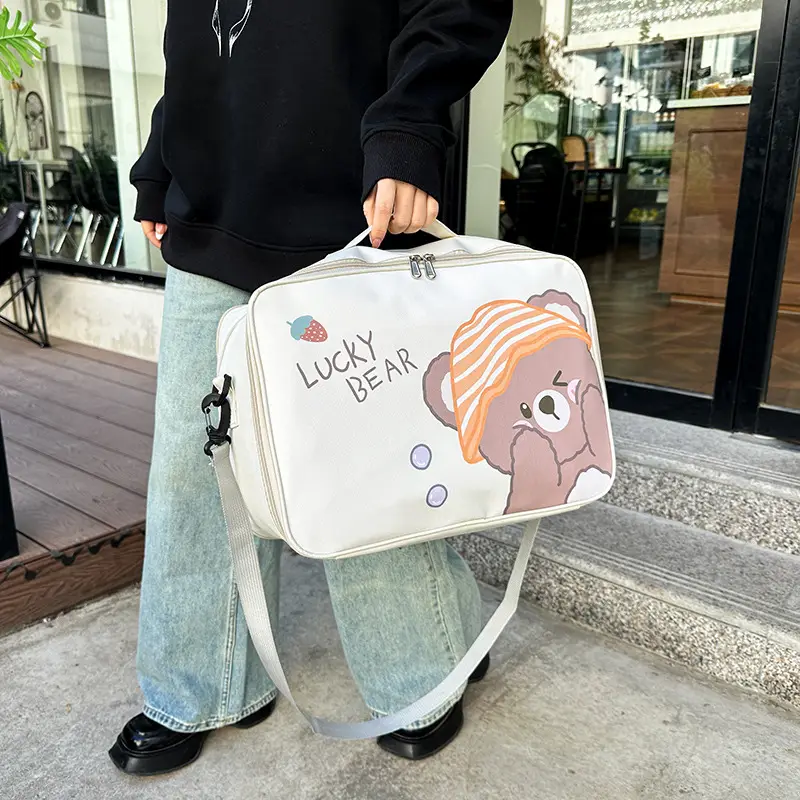 Cute Bear Print Large Capacity Travel Bag - Image 17
