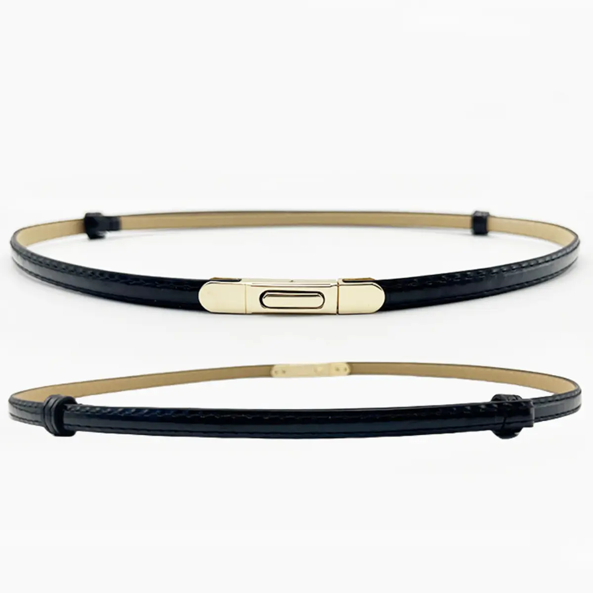 Red Leather Belt Belt with Silver Clasp