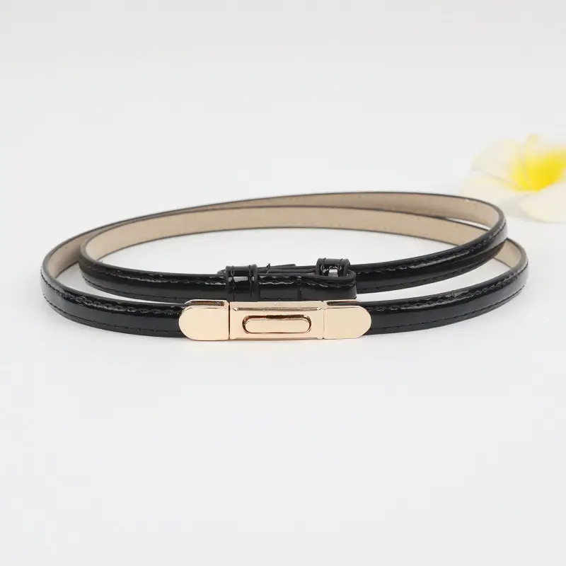 Red Leather Belt Belt with Silver Clasp — feature 10