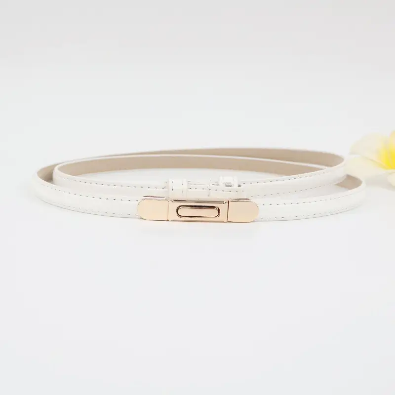 Red Leather Belt Belt with Silver Clasp — feature 11
