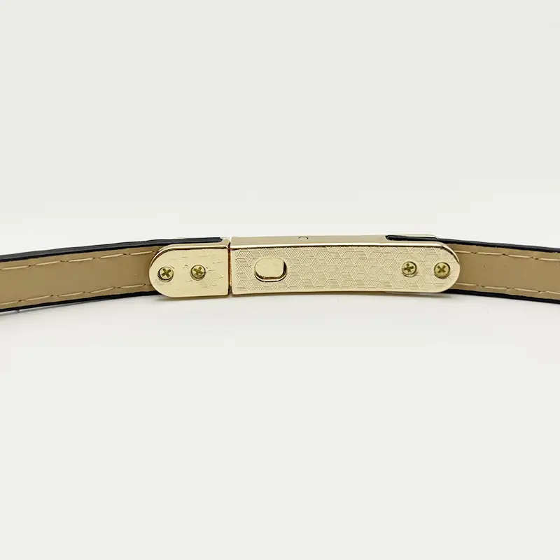 Red Leather Belt Belt with Silver Clasp — feature 14