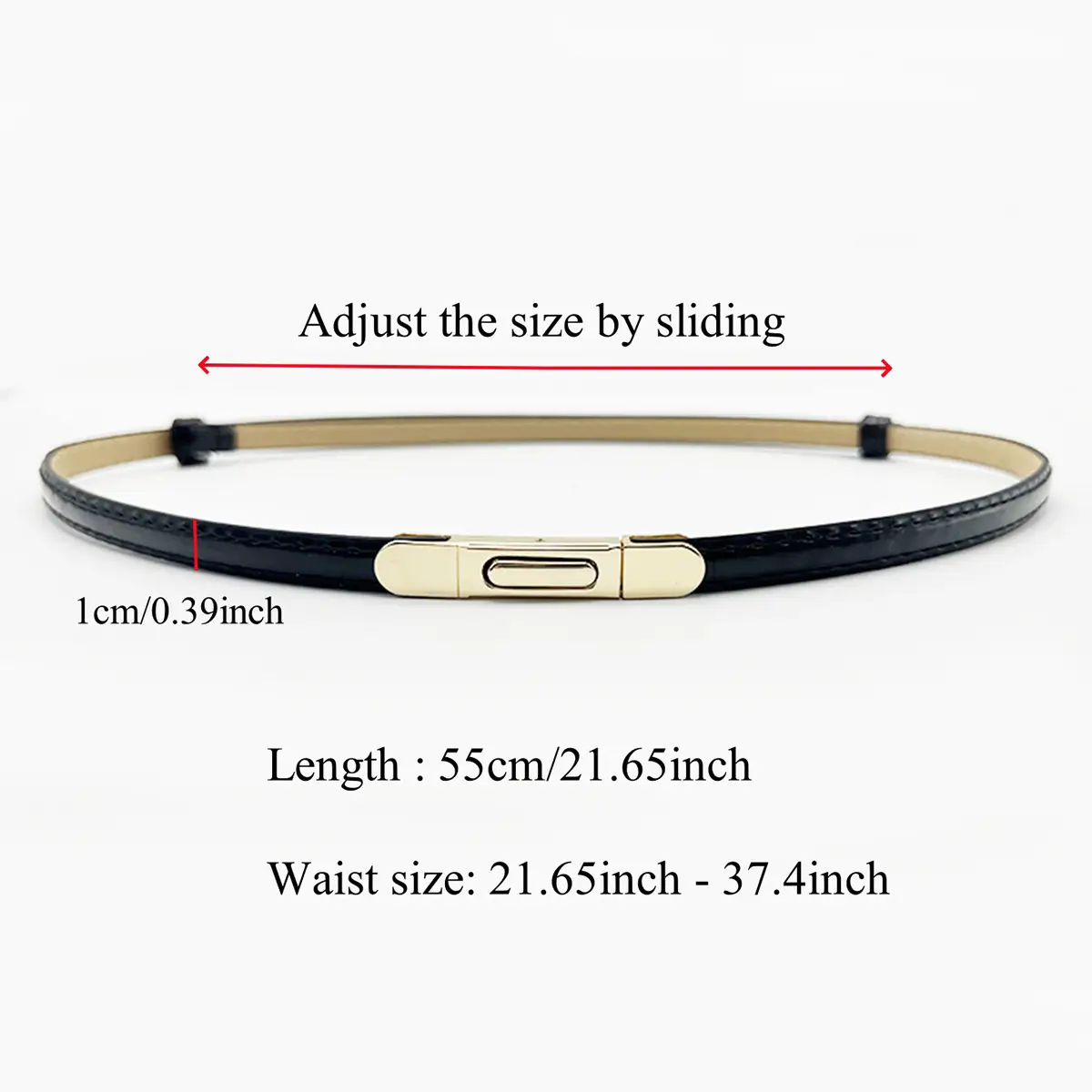 Red Leather Belt Belt with Silver Clasp — feature 8